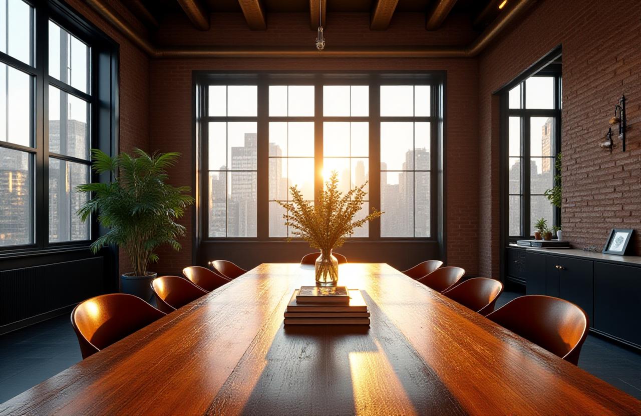 Interno industriale rifinito con dettagli custom